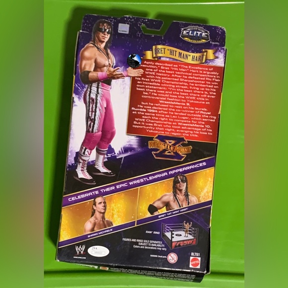 Autographed WWE Elite Bret Hit Man Hart Wrestlemania Flashback Unopened Box - Picture 6 of 6